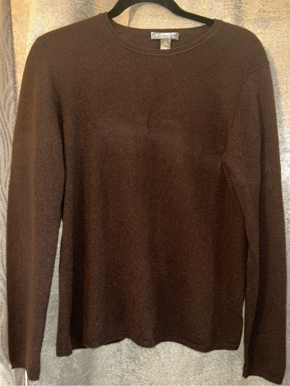 Charter Club 100% Cashmere Sweater L Brown Long Sleeve Quiet Luxury Preppy
